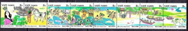 Vietnam 1987 Fata Racconti Folk Leggenda Elefanti Cavallo Libri Maya Calendario