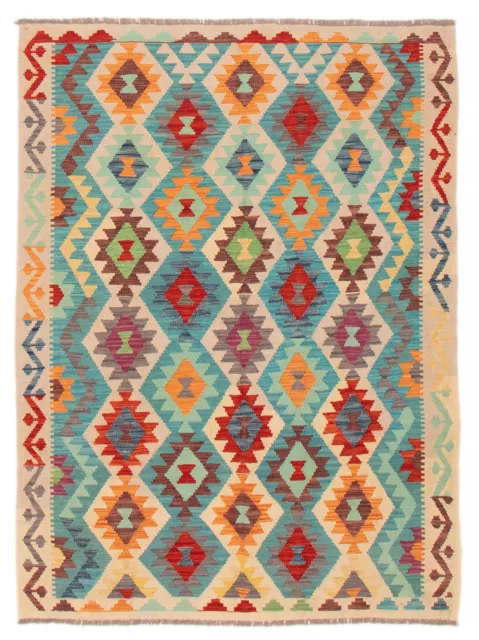 Vintage Kilim Rug 4'11" x 6'6" Traditional Wool Hand Woven Carpet