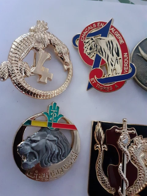 Lot De 10 Insignes Militaires D'époque – 1er RCA Régiment Chasseurs D'Afrique – Original 1940