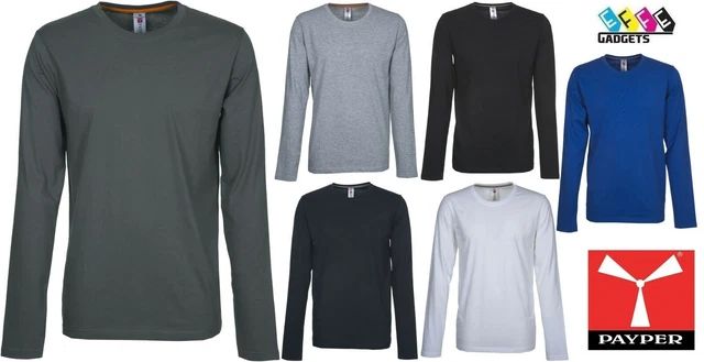 Payper PINETA T-Shirt Maglia Maglietta a Manica Lunga Girocollo Uomo 100% Cotone