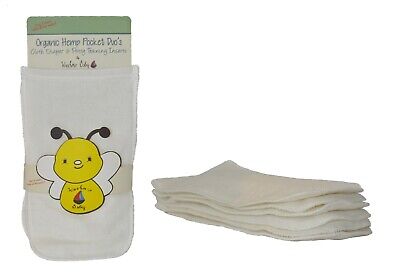Kashmir Baby Pocket Duo Hemp Cloth Diaper Inserts (6 Pack). Washable. Reusable.