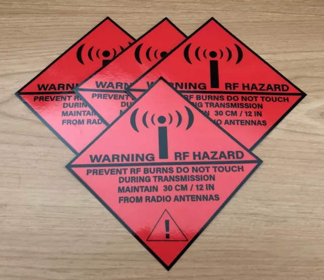 Humvee Military Radio, HAM, RF Hazard Warning Decals, Set of Four