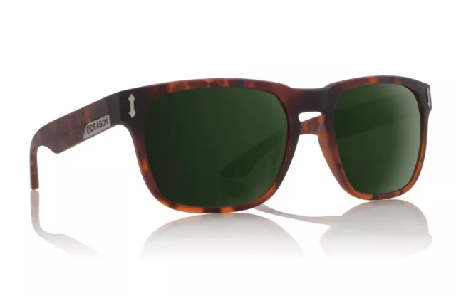 Dragon Monarch Matte Tort Frame/Green Lens Sunglasses.