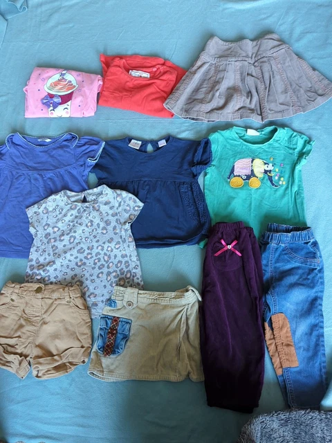 Baby Girls Casual Clothes Bundle 12-18 Months - T-Shirt Skirts Jeans Shorts tops