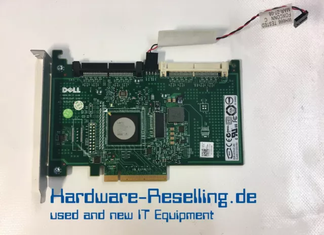 Dell 6 / Ir SAS Raid Controller Pci-E x8 with Cable Raid Level 1/0 P/N 0JW063