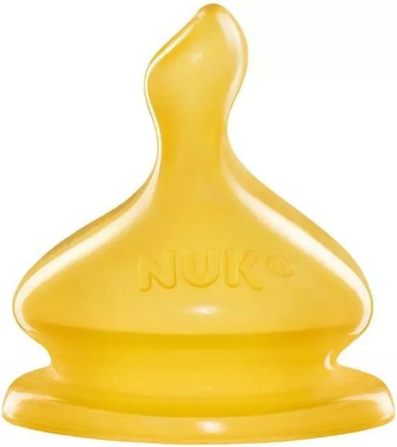 NUK First Choice+ Baby Bottle Teat, 6-18 Months, Latex with Large Feed Hole, An
