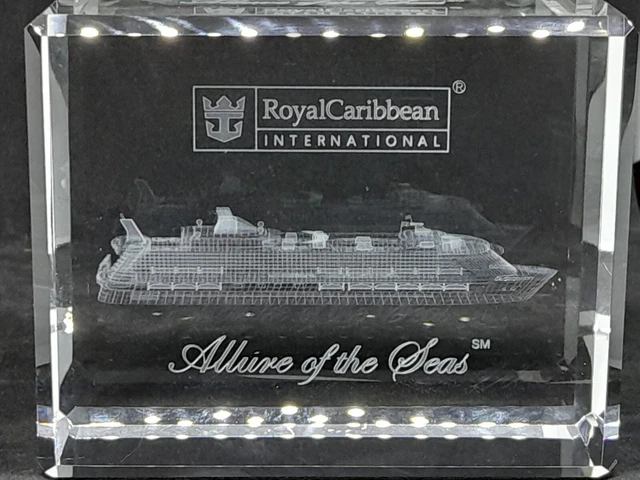 ROYAL CARIBBEAN ALLURE OF THE SEAS Crystal Block Paperweight Cruise ...