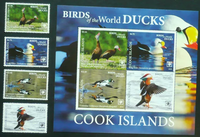 Cook Island 2020 Mi. 2315-18, Block 280 ** MNH Enten Ducks Birds Vögel Mi. 190 €