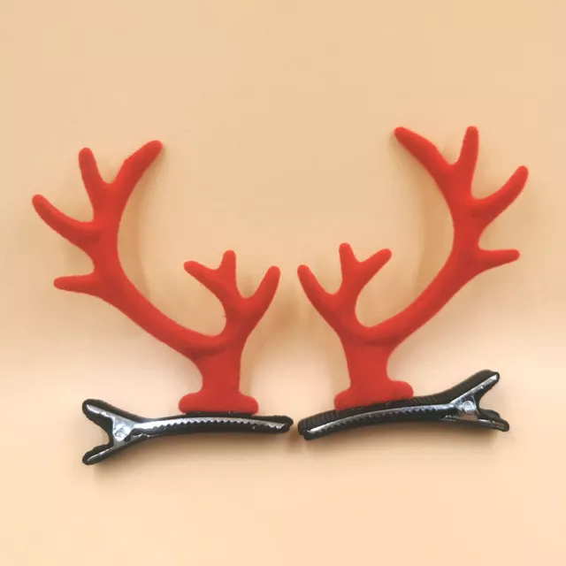 2pcs New Cute Deer Antler Hairpins New Year Barrettes Hair Dragon Horn Hair C-wf