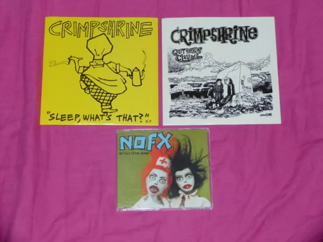 CRIMPSHRINE sleep, what's that/quit talkin 7" NOFX bottle to the ground CD