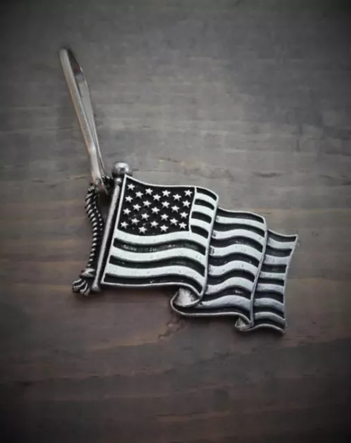 US Flag Zipper Pull Charm Biker Gift Accessory by Bravo Bells BZP-27 USA