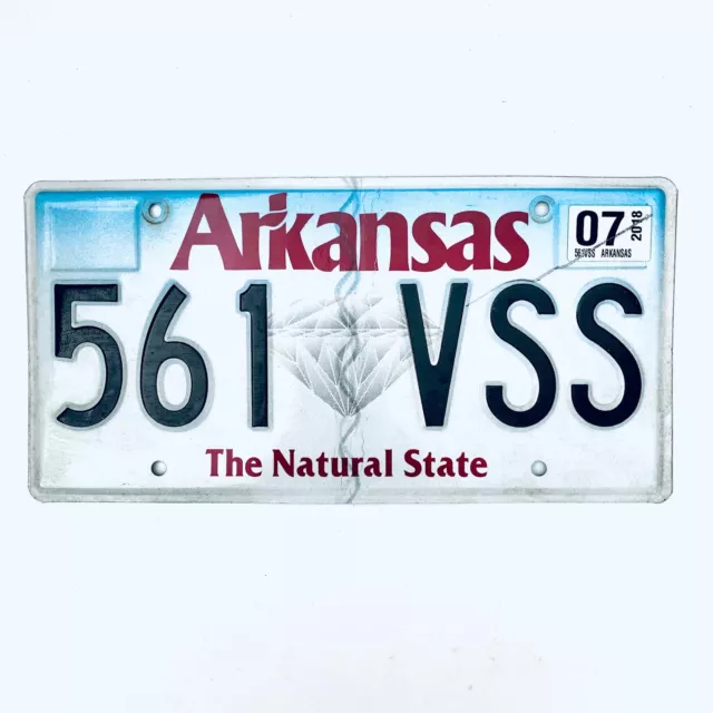 2018 United States Arkansas Natural State Passenger License Plate 561 VSS