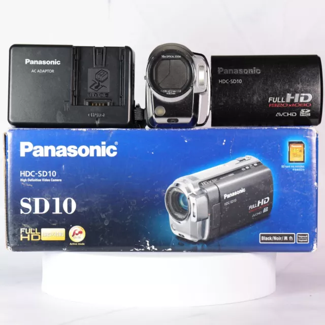 Panasonic HDC-SD10 1080p Digital Video Camcorder Boxed - Tested & Working