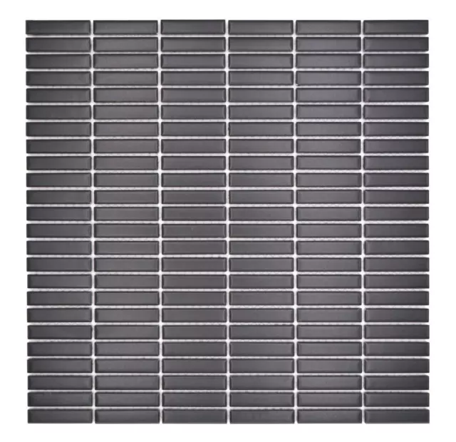 Palillos de mosaico de cerámica retro años 50 correas negro mate | 10 alfombras