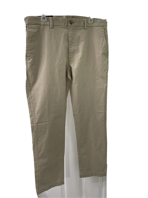 British Khaki Chino Pant Men's 36 x 30 Flat Front Beige Tan New