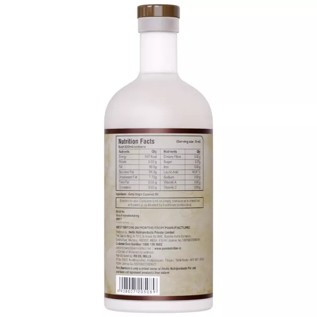 Pure Nutrition Organisch Jungfrau Kokosöl für Gesund Haut & Haar - 500ml 2