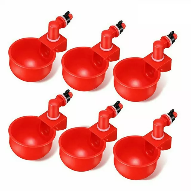 6 PCS Automatic Water Cups Poultry Drinker Waterer Chicken Duck Quail Drinking