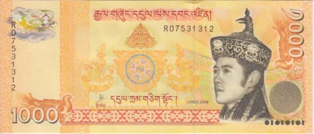 BHUTAN BANKNOTE P. 34a 1.000 1000 1,000 NGULTRUM 2008  Uncirculated  We Combine