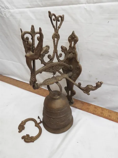 Vintage Monastery or Church Brass Bell Vocem Meam-A Ovime Tangit Angel Figural