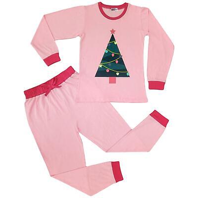Kids Girls Christmas Pyjamas Children PJs 2 Piece Festive Set Lounge Suit