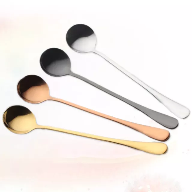 4 Pcs Stainless Steel Flatware Metal Cooking Spoon Stirring Spoons