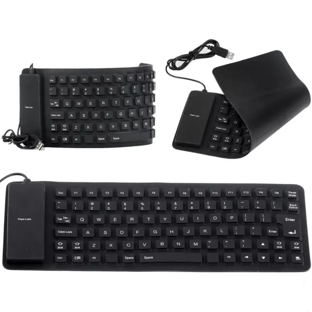 85 Keys USB Wired Waterproof Folding Silicone Keyboard for PC Laptop Notebook 50 3