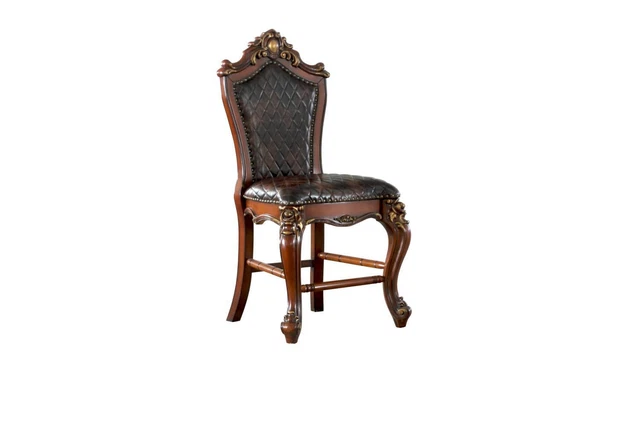 Acme Set Of 2 Counter Height Chair With Cherry Oak And Pu 78222