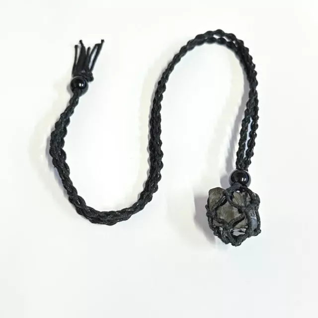 Elite Noble Shungite Pendant Necklace - EMF Protection Healing Stone Braid Cage