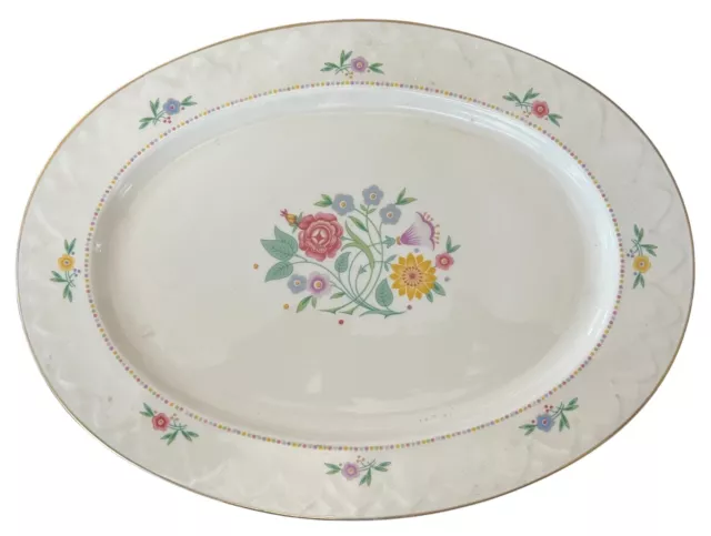 Lady Hamilton Serving Platter 15" Floral Stoneware Community China Bavaria Oval