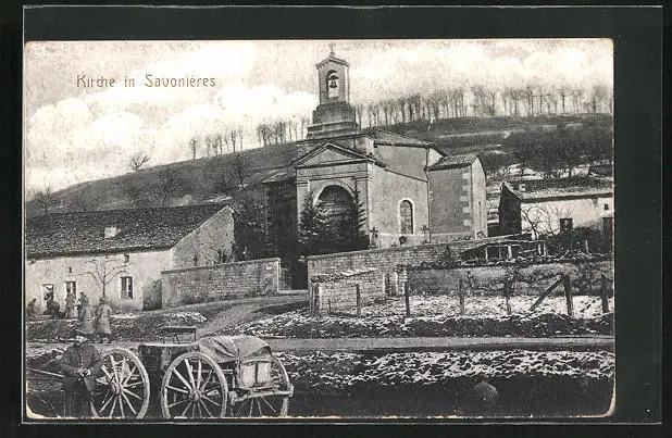 CPA Savoniéres, vue de l'Église