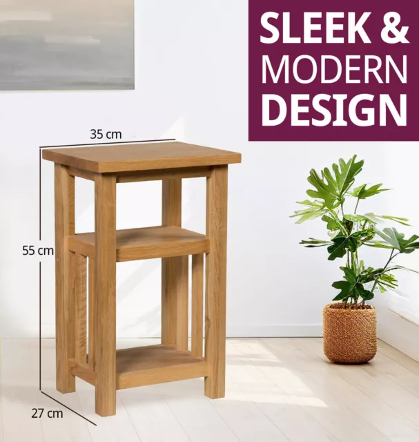 Small Oak Magazine Rack Side Table | Wooden Coffee/Lamp/End/ Storage Stand 3