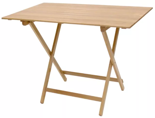 Tavolo tavolino pieghevole richiudibile legno naturale 100x60 cm in faggio con l