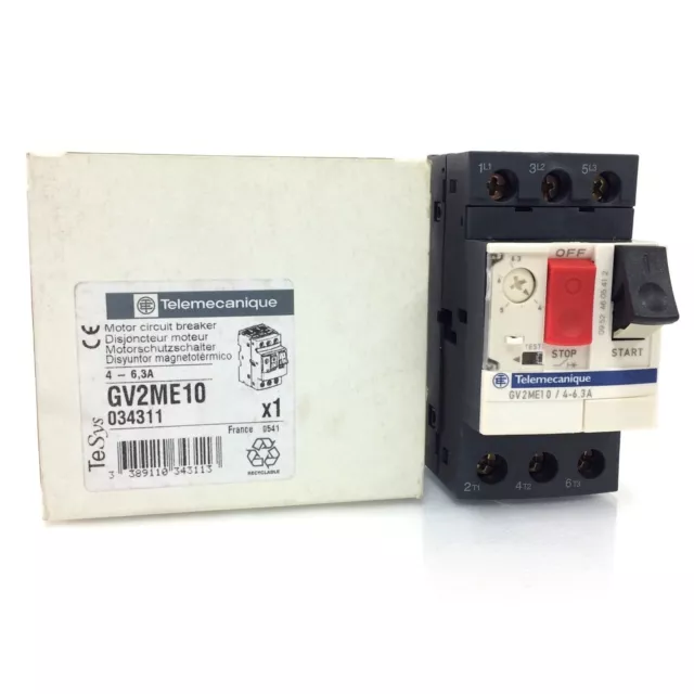 Motor circuit Breaker GV2ME10 Telemecanique 4-6.3A 034311 GV2-ME10