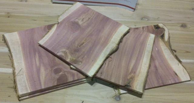 Packages of x6 Kiln Dried Eastern Red Cedar Lumber SLABs 12" X 12" X 1/2" RARE