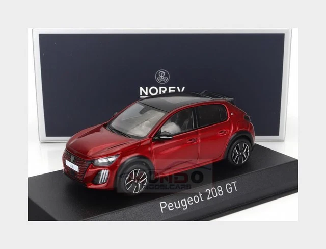 Miniatura Auto Da Collezione Peugeot 208 GT Blu Vertigo 1/43 Norev - Modello In Metallo Con Dettagli Fedeli, 9.5 Cm