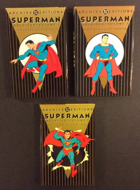 DC Archive Editions SUPERMAN Comics Golden Age Vol 1-3 HC Books 1st Print Reader