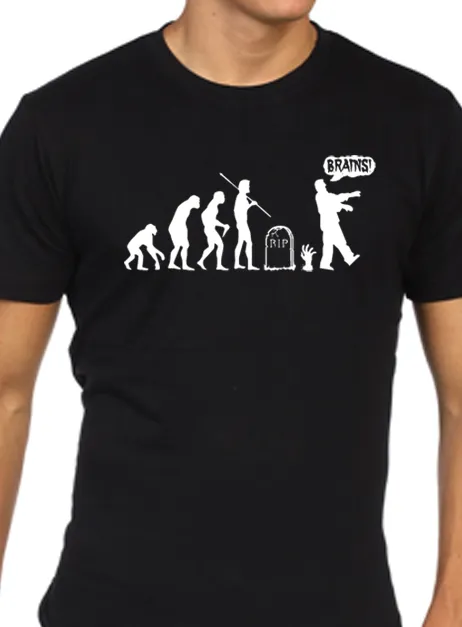 Zombie T Shirt Divertente, da Uomo Evolution