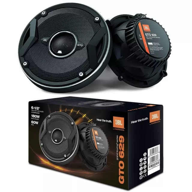 2 Haut-Parleurs Coaxiales 2 Voies JBL GTO629 16,5 CM 60 Watts RMS Portes