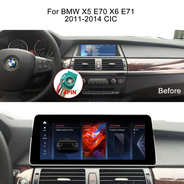 For BMW X5 X6 E70 E71 12.3" Android 12 Screen Display CarPlay Navigation 6+128G- 3