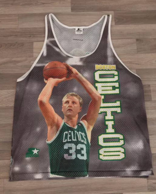 Vintage Boston Celtics Larry Bird Fanimation Nba Starter Pride Jersey Size XL