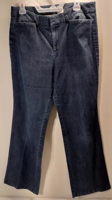 Dockers Ideal Fit Metro Womens Straight Leg Blue Denim Pants Size 12