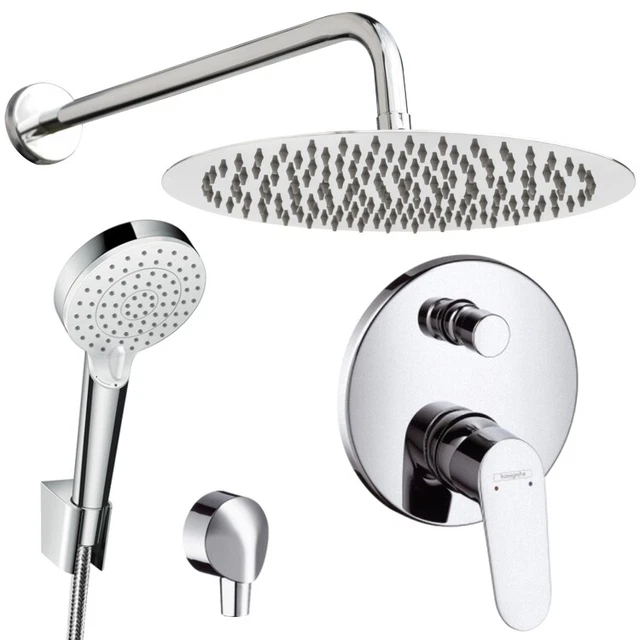 Duscharmatur Focus Unterputz Duschsystem, Regendusche Runde Kopfbrause 300mm Unterputz Duschsystem Set Kopfbrause Und Brausearm Aus Edelstahl S0ld405t