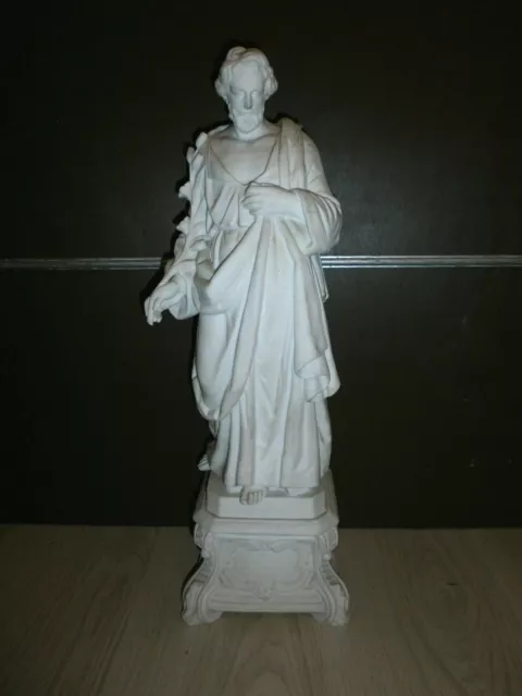 ANCIENNE STATUE RELIGIEUSE/SAINT JOSEPH/BISCUIT D'ANDENNE/FIN XIXéme/H.53,5cm