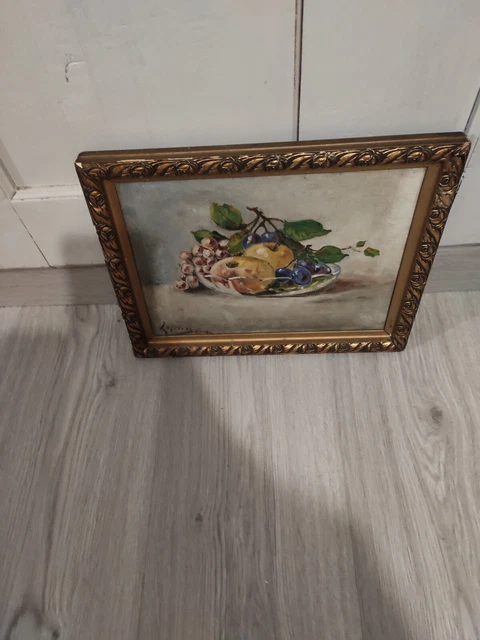 ancien tableau huile sur toile nature morte signé Lefebre .g