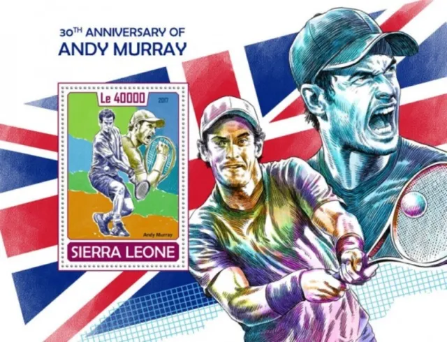 Sierra Leone - 2017 Andy Murray - Briefmarke Souvenir Blatt - SRL171001b