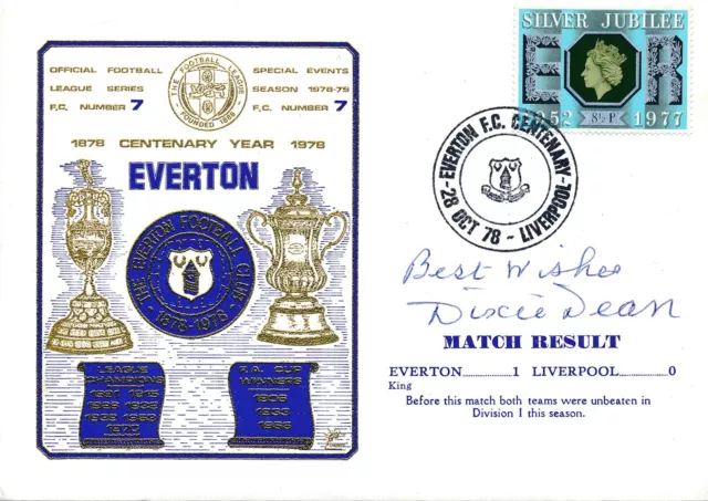 SIGNED FDC - Everton v Liverpool 1978 - AUTOGRAPHED by Dixie Dean