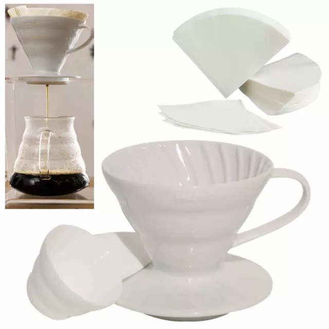 Hario V60 Café Goutteur Filtre Set 40ct Verser Sur Cône Taille 01 Plastique