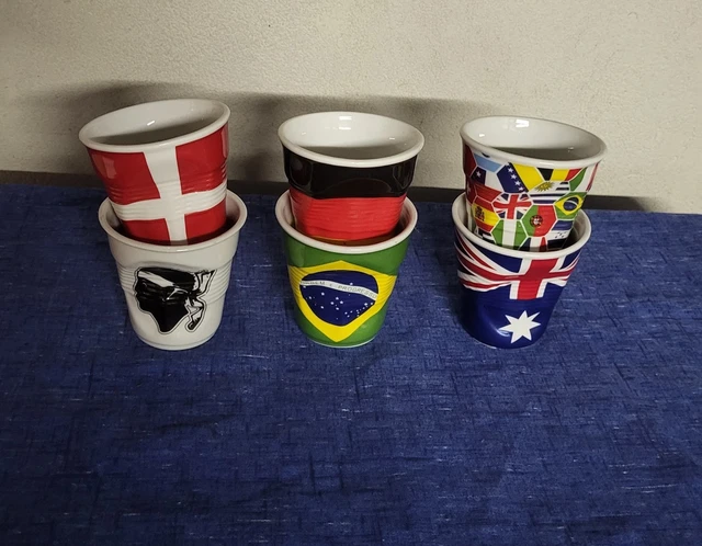 Coffret 6 tasses et sous-tasses striées Cappuccino Sati Les Cafés Sati