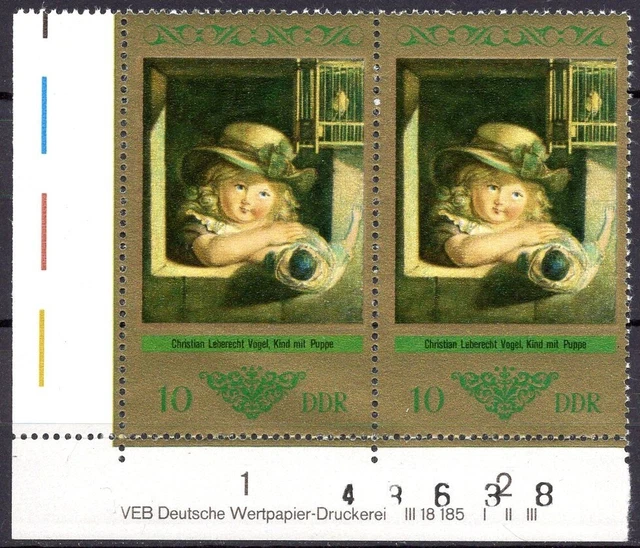 DDR 1973 Mi.Nr. 1892 ** postfrisch Eckrand mit DV Druckvermerk FN 1 2 3