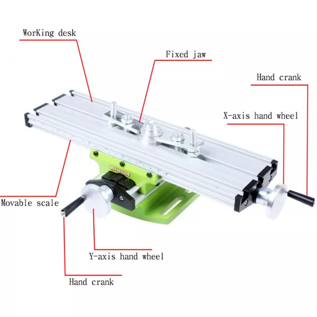 Mini Milling Machine Bench Fixture Cross Slide X Y Table Worktable Drill Vise!